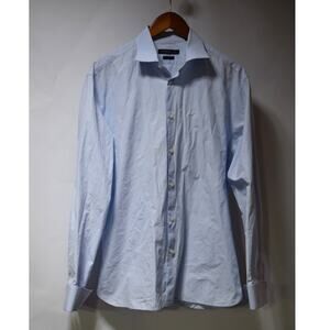 John Varvatos USA Slim Fit Dress Shirt Mens Medium Blue Cotton Button Up